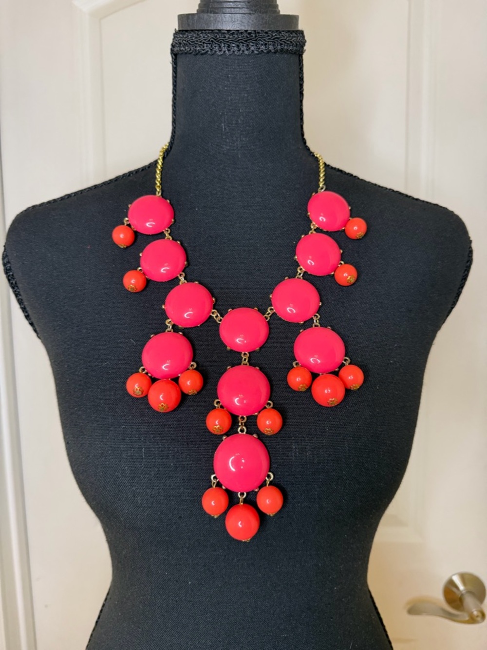 Bold Pink and Coral Statement Necklace - Women Jewelry